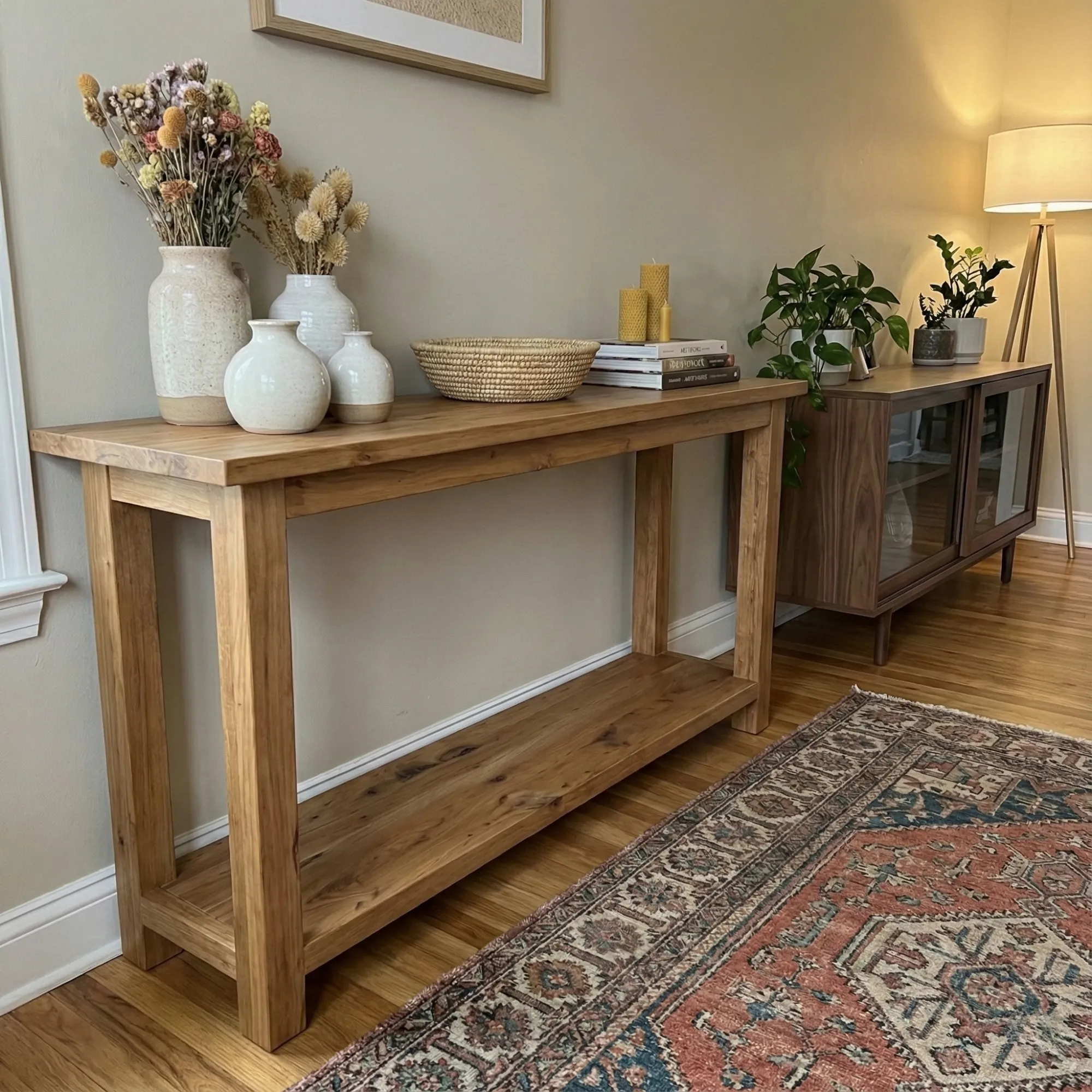 Narrow Solid Wood Console Table - view 3